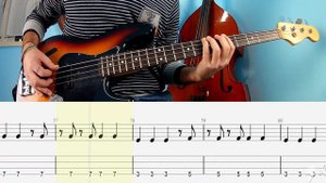 Gorillaz - On Melancholy Hill BASS ONLY + PLAY ALONG TAB + SCORE