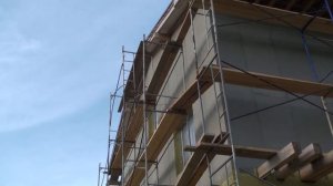 Русты в минеральной вате, мокрый фасад по технологии ETICS EIFS, рустовый профиль