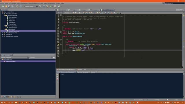 Robot Java Class example смотреть онлайн