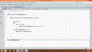 10.8 Exception Handling in Java Practical Part 6 User Defined Exception