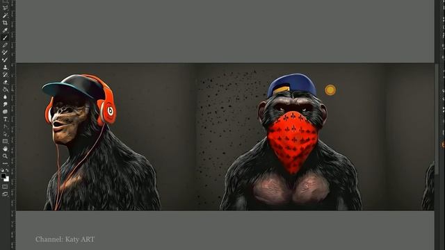 КАРТИНА ТРИ ОБЕЗЬЯНЫ в кепках | Three monkeys смотреть онлайн