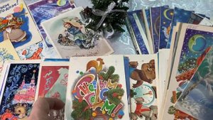 Новогодние Открытки СССР 1980-1989 года! Раритетные открытки СССР, коллекция! часть 2