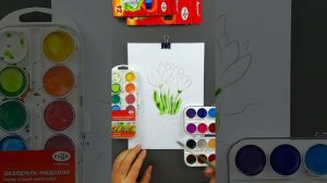 Как нарисовать ПОДСНЕЖНИКИ уроки рисования акварель от РыбаКит