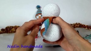 Снеговик крючком. Вязаный снеговик. #вязаныйснеговик  #снеговиккрючком #smowman (Урок2 Ручки Одежда