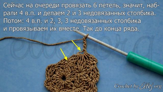♦ Круг цветочным узором крючком • Узор звездочки по кругу • ellej