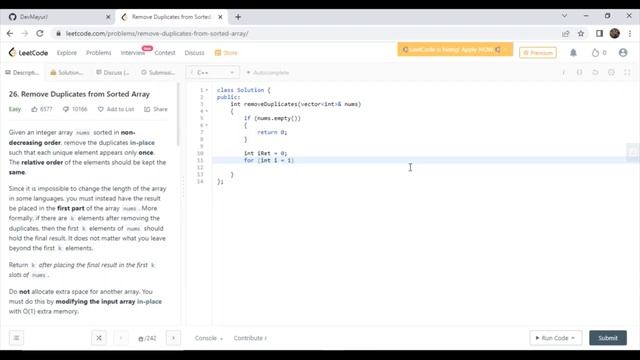026 remove duplicates from sorted array смотреть онлайн
