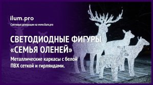 Светящиеся олени из гирлянд и сетки ПВХ на металлическом каркасе / Айлюм Про