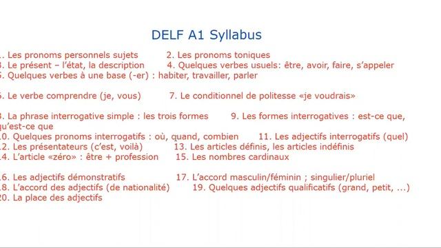 DELF -- A1 Syllabus смотреть онлайн