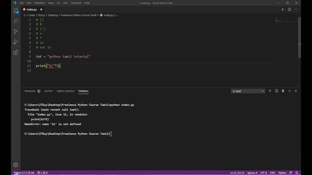 Python String Program Part - 1 in Tamil (Python Course in Tamil) [Class - 13]
