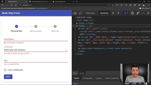 Testing React Forms - React Testing Library - React.js Testing Tutorial #8