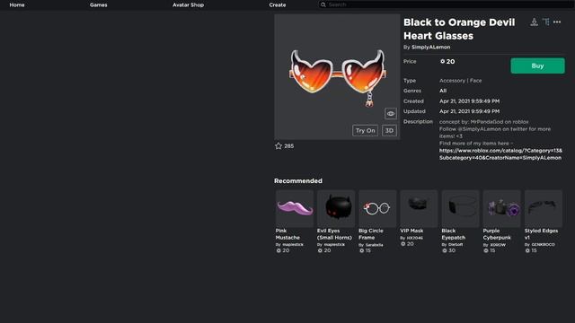 Black Devil Heart Glasses & Black to Orange Devil Heart Glasses | Roblox смотреть онлайн