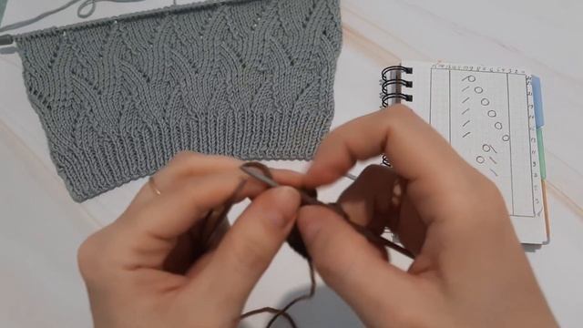 Очень красивый и простой ажурный узор спицами. +СХЕМА. Вязание спицами для начинающих. смотреть онлайн