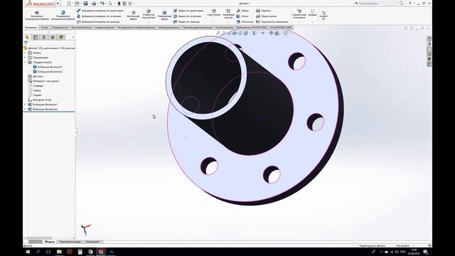 Проектирование трубы с фланцем в SolidWorks