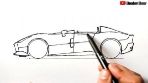 Как нарисовать машину Феррари Монза СП2