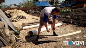 Обдирка коры с липы.