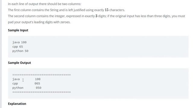 #5 Java Output Formatting Hackerrank Solution - java   Hackerrank Java