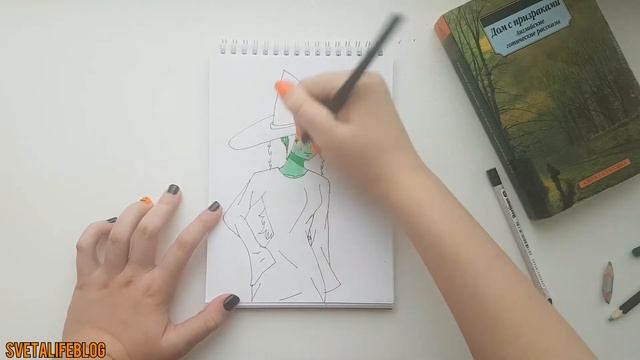 Скетч на Хэллоуин: Девочка-ведьмочка | Рисую скетчи вместе с вами | SvetaLifeBlog смотреть онлайн