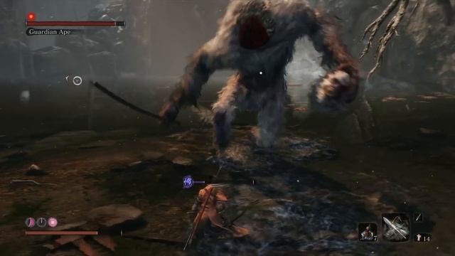 Sekiro: Shadows Die Twice - Guardian Ape boss (with spear trick) смотреть онлайн