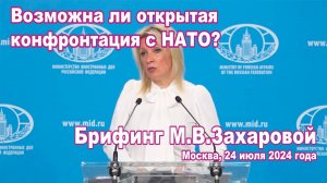 Из брифинга М.В. Захаровой 24.07.2024. Возможна ли открытая конфронтация с НАТО?