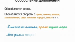 Обособление дополнений (8 класс, видеоурок-презентация)