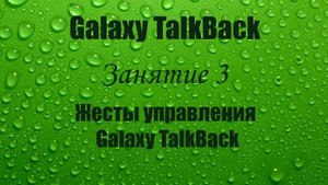 Galaxy TalkBack. Занятие 3. Жесты управления Galaxy TalkBack.