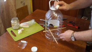 Поможем пернатым перезимовать! Кормушка для птиц из пластиковой пятилитровой бутыли.