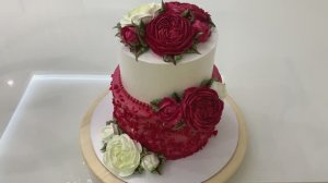 Торт с РУБИНАМИ на ЮБИЛЕЙ!  Как украсить двухъярусный торт!