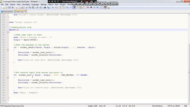 mengirimkan pesan dari client ke server dan sebaliknya dengan UDP socket смотреть онлайн