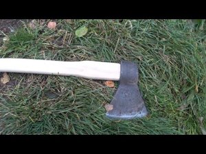 Насаживаю топор на топорище по методу STIHL.