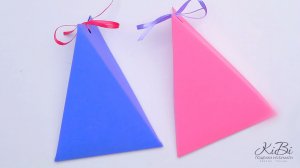 Коробочка треугольная для подарка из бумаги своими руками | DIY