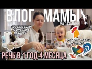 Речь в 1 год 4 месяца | Хранение в ванной | Пазлы с замком | Влог мамы (85)