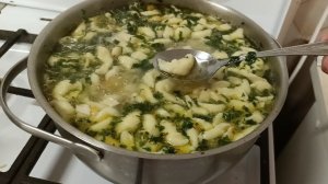 "Жизнь на пенсии"..Приготовила  суп с клёцками.)) Небольшая закупочка..