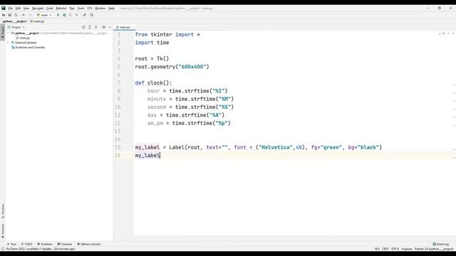 How to Make A Digital Clock? - Python Tkinter Desktop App