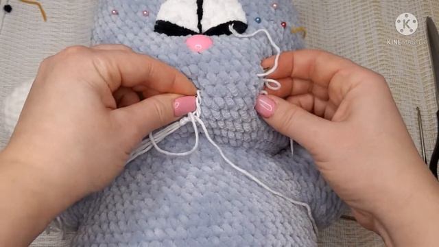 Крепление усов у вязаной игрушки смотреть онлайн