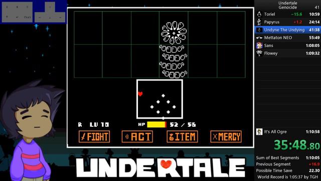 Undertale Genocide Speedrun 1:10:35 смотреть онлайн