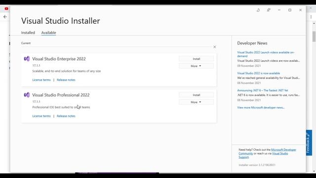 Install Visual Studio 2022?Download?.NET 6 Create First Project?Free Community Version