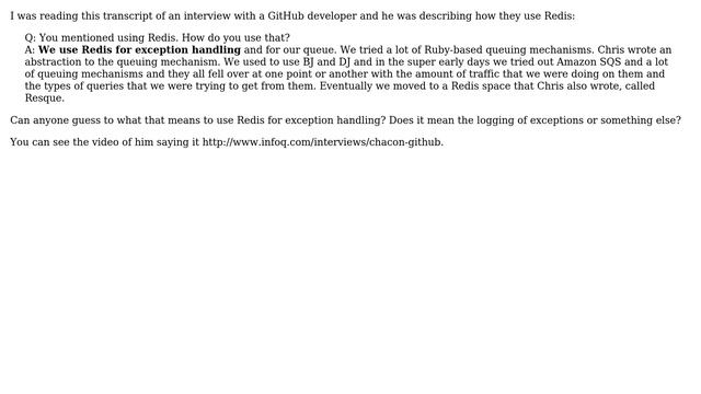 Software Engineering: How would you use Redis for Exception Handling? смотреть онлайн