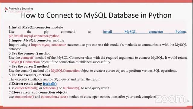 Python With MYSQL | RMD Sinhgad College of Engineering, Pune  | Pantech eLearning #pantechelearning