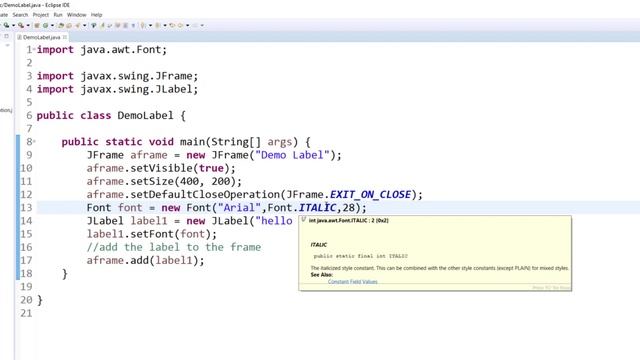 JLabel Example Java |  Java Programming Tutorial 2020
