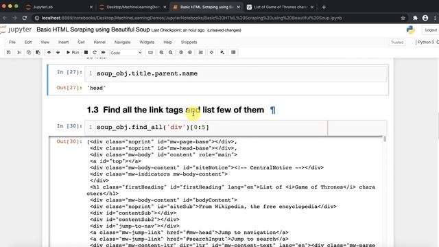 Pandas Tutorial (Session 15)- Web Scraping using Beautifulsoup Module, Basic HTML Scraping