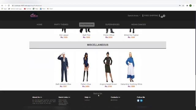 IT Project || E-Commerce Website for Costumes || HTML, CSS, JAVASCRIPT, REACT, NODEJS