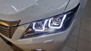 Toyota Camry Переоборудование китайской оптики. Замена линз на тёплые двухчиповые BI-LED Zorkiy F40