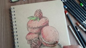 Рисую пирожные Macarons / Смешанная техника / Mixed media