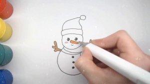 Как нарисовать СНЕГОВИКА — новогодние рисунки для детей