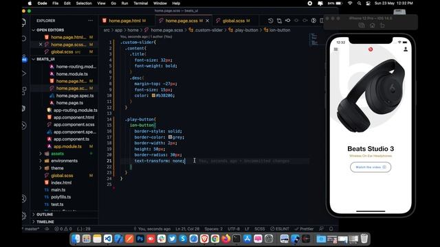 ionic 5 beats app ui part 1 | speed code