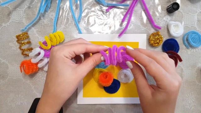 Пушистая открытка из синельной проволоки. Поделки из синельной проволоки для детей