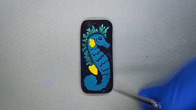 Морской Конёк 🌊🐚 (рисунок темперой)