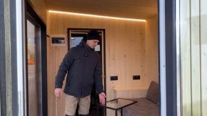 Обзор 6-метровой бани с душевой и комнатой отдыха / Модель B-1.3 / Электропечь. Новый цвет фасада