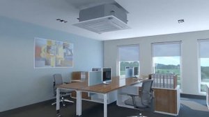 Установка кассетного кондиционера в офис