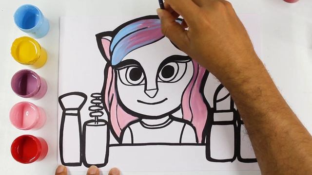 My TALKING ANGELA makeup set coloring and drawing - How to Draw talking Tom and Friends - Play colo смотреть онлайн